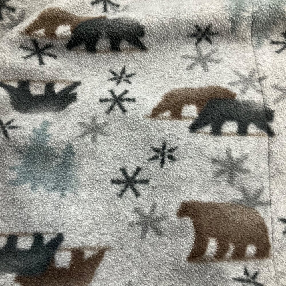 Erika Taylor Country Medium Fleece Long Robe Bear Snowflake Cozy Southwestern - Picture 12 of 13